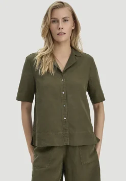 hessnatur Bluse Relaxed aus TENCEL™ Lyocell mit Leinen von|Damen Blusen