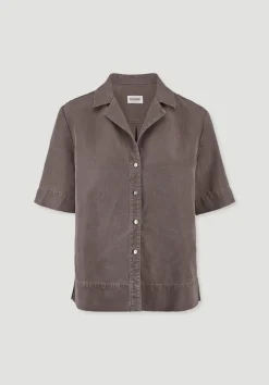 hessnatur Bluse Relaxed aus TENCEL™ Lyocell mit Leinen von|Damen Blusen