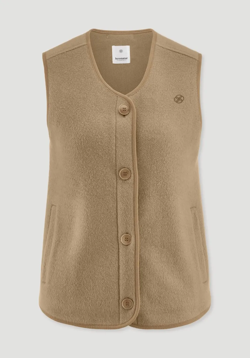 hessnatur Fleece Weste Relaxed ACTIVE LIGHT aus reiner Bio-Baumwolle von|Damen Jacken & Mäntel|Fleece