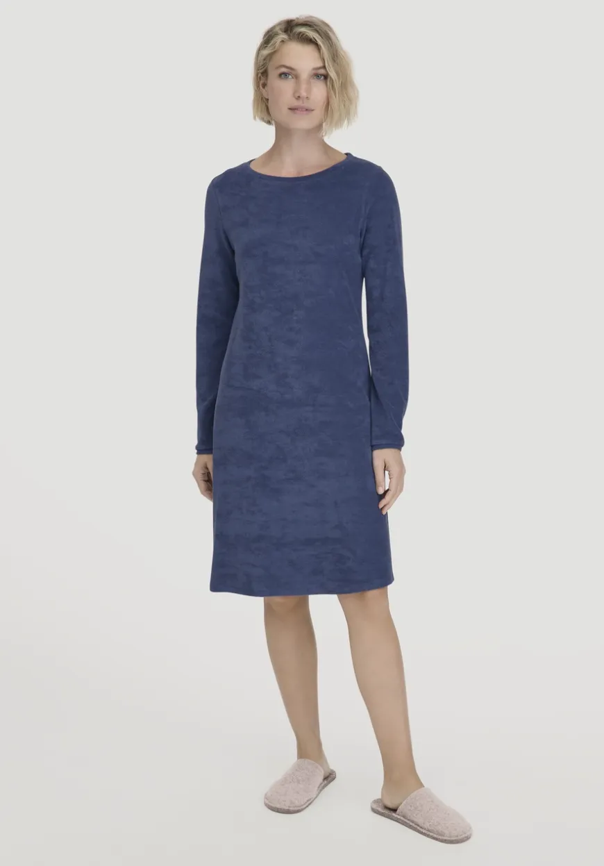 hessnatur Frottee Nachthemd PURE COTTON aus reiner Bio-Baumwolle von|Damen Nachtwäsche|Nachtwäsche