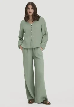 hessnatur Gewebe Hose Wide Leg aus reiner Bio-Baumwolle von|Damen Hosen & Shorts
