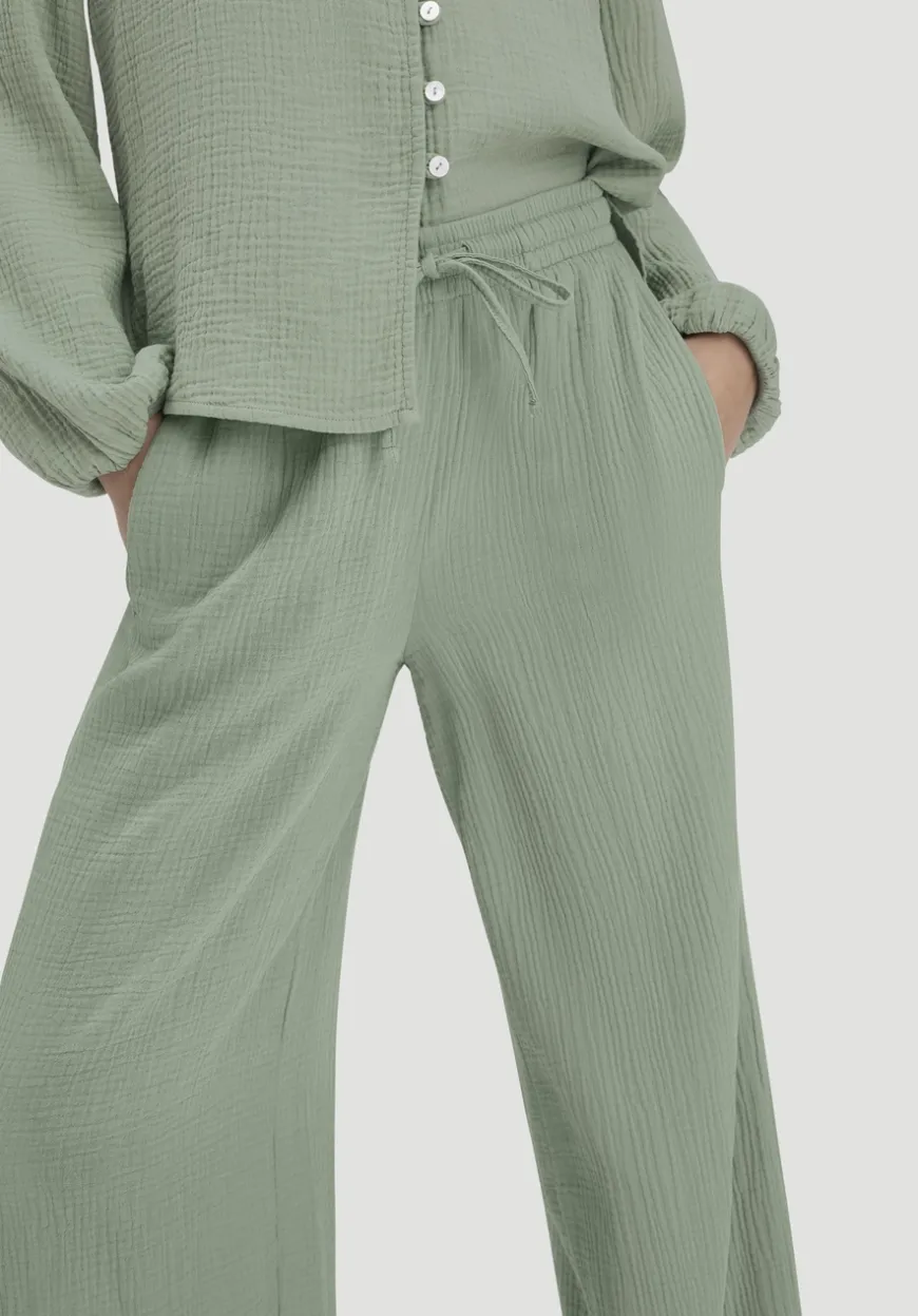hessnatur Gewebe Hose Wide Leg aus reiner Bio-Baumwolle von|Damen Hosen & Shorts
