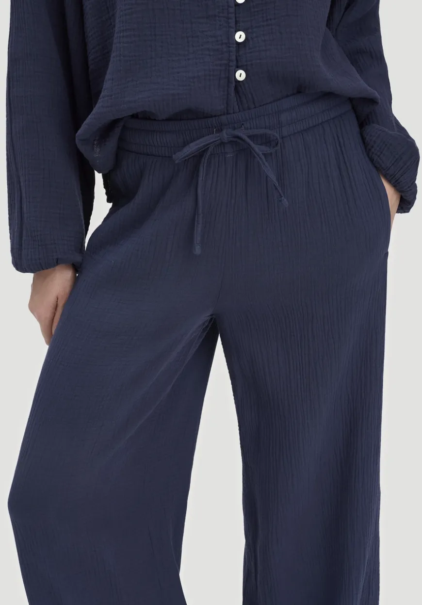 hessnatur Gewebe Hose Wide Leg aus reiner Bio-Baumwolle von|Damen Hosen & Shorts