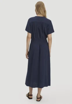 hessnatur Gewebe Kleid mit Taillierung Midi aus reiner Bio-Baumwolle von|Damen Kleider & Röcke