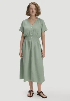 hessnatur Gewebe Kleid mit Taillierung Midi aus reiner Bio-Baumwolle von|Damen Kleider & Röcke