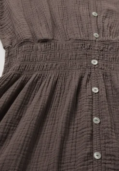 hessnatur Gewebe Kleid mit Taillierung Midi aus reiner Bio-Baumwolle von|Damen Kleider & Röcke