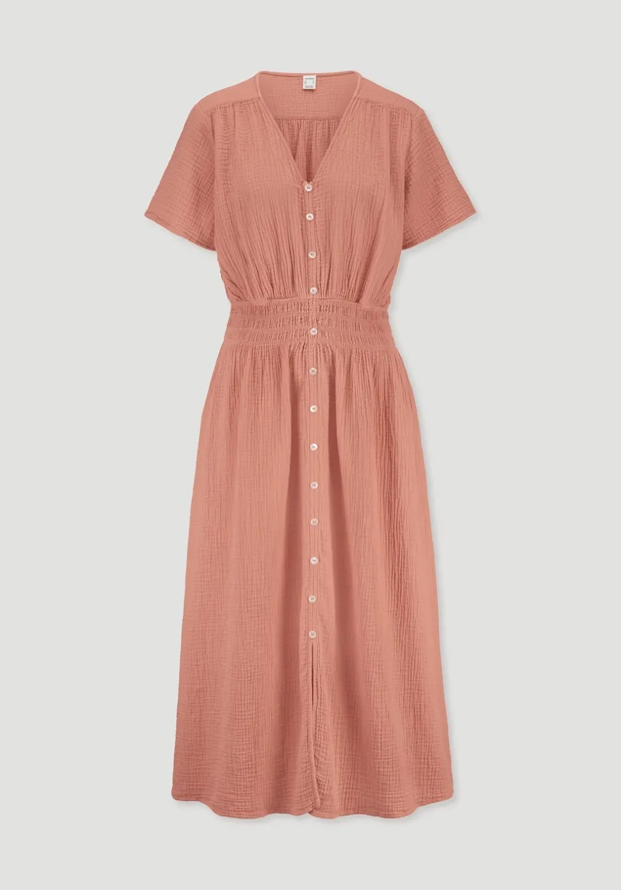 hessnatur Gewebe Kleid mit Taillierung Midi aus reiner Bio-Baumwolle von|Damen Kleider & Röcke