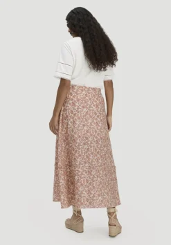hessnatur Gewebe Print Rock Maxi aus reiner Bio-Baumwolle von|Damen Kleider & Röcke