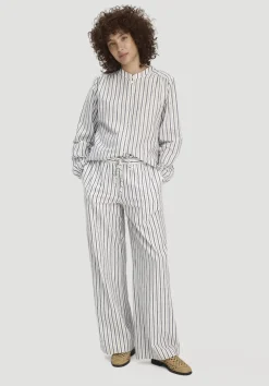 hessnatur Gewebe Streifen Hose Relaxed aus Leinen und Baumwolle von|Damen Hosen & Shorts