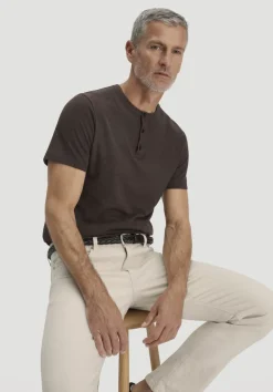 hessnatur Henley T-Shirt Regular aus Leinen und Bio-Baumwolle von|Herren T-Shirts