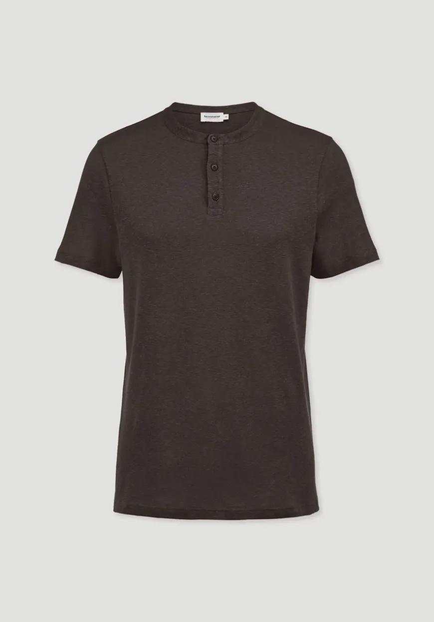 hessnatur Henley T-Shirt Regular aus Leinen und Bio-Baumwolle von|Herren T-Shirts