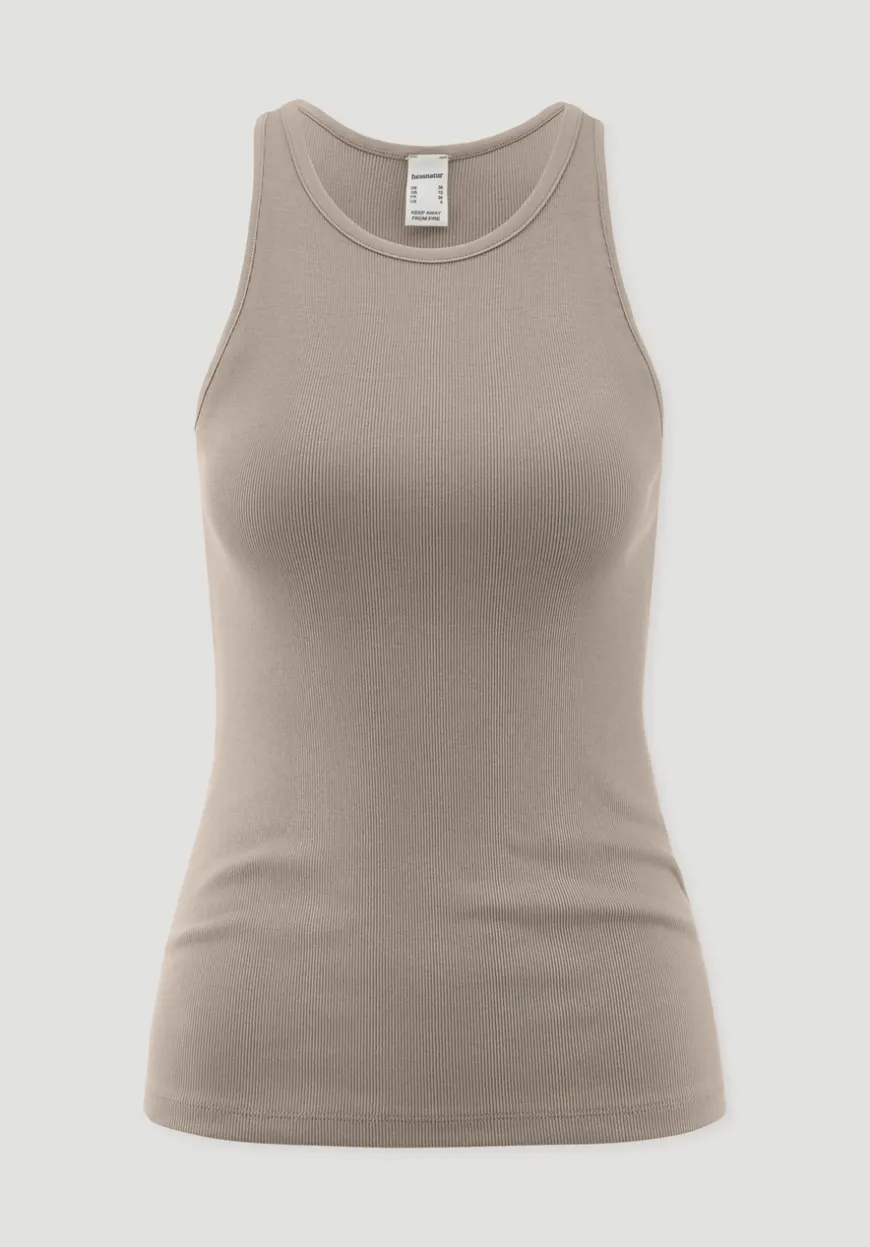 hessnatur High-Neck Ribtop SOFT RIB aus Bio-Baumwolle von|Damen Nachtwäsche|Nachtwäsche