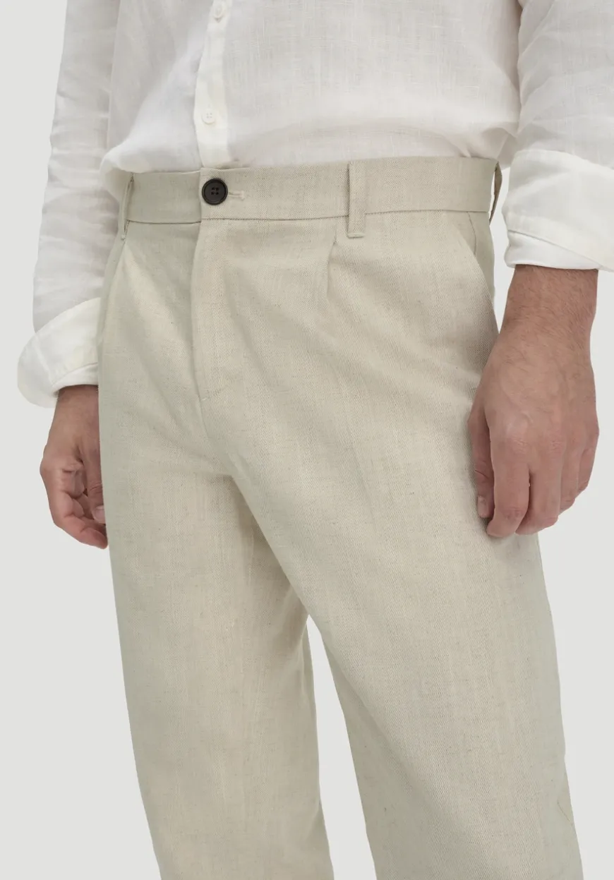 hessnatur Hose RON Relaxed aus Bio-Baumwolle mit Leinen von|Herren Hosen