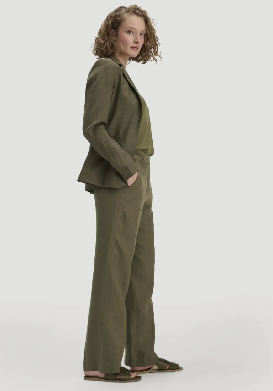 hessnatur Hose Straight Leg aus reinem Leinen von|Damen Hosen & Shorts