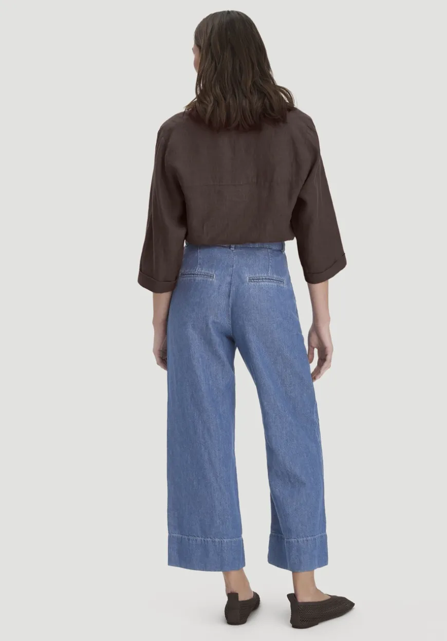 hessnatur Jeans ENNELIE Culotte Wide Leg aus Bio-Baumwolle mit TENCEL™ Lyocell und Leinen von|Damen Jeans