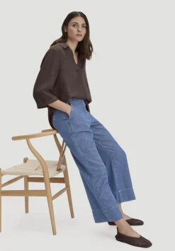 hessnatur Jeans ENNELIE Culotte Wide Leg aus Bio-Baumwolle mit TENCEL™ Lyocell und Leinen von|Damen Jeans