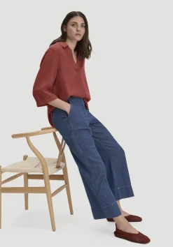 hessnatur Jeans ENNELIE Culotte Wide Leg aus Bio-Baumwolle mit TENCEL™ Lyocell und Leinen von|Damen Jeans