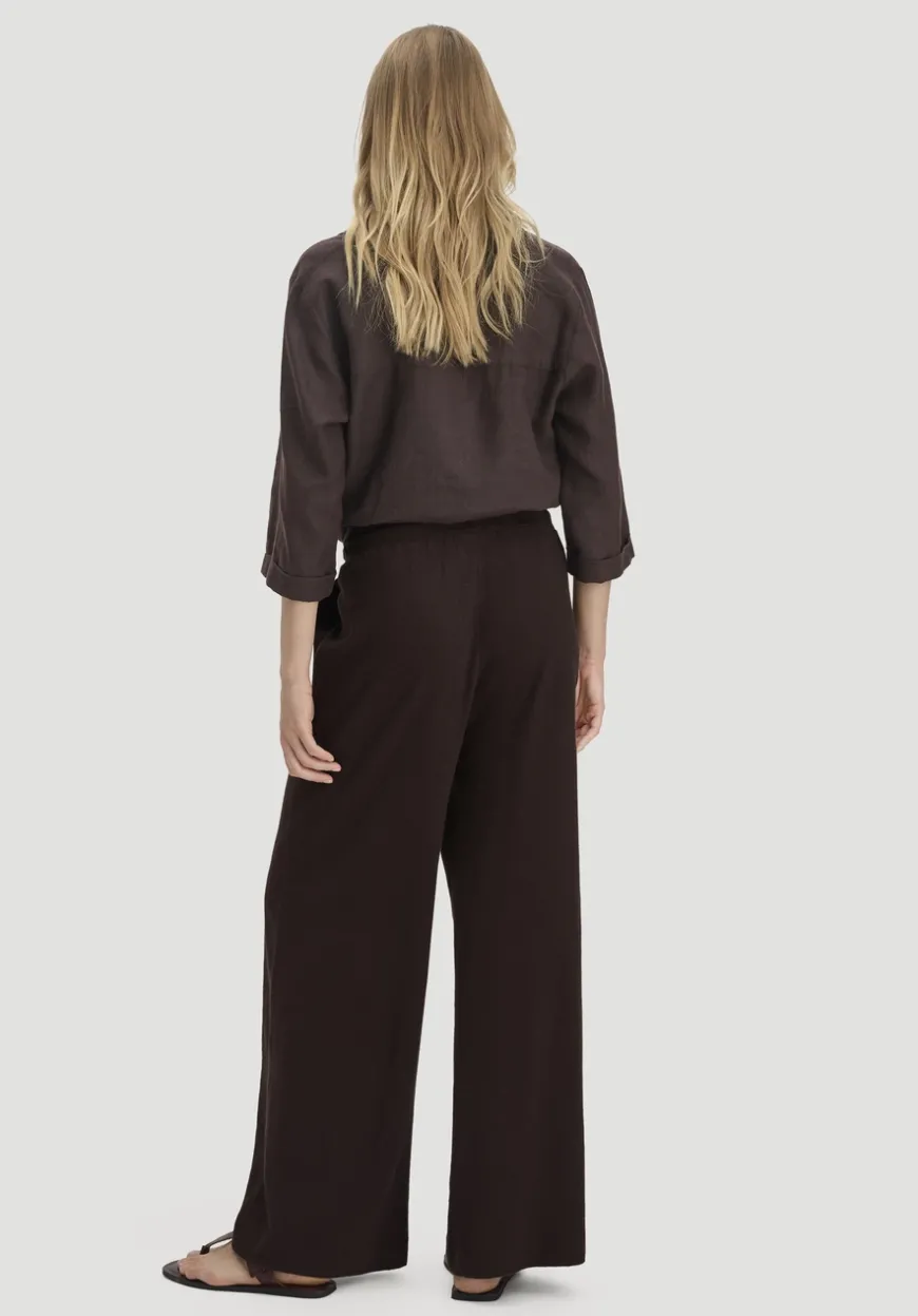 hessnatur Jersey Hose Wide Leg Relaxed aus Leinen und Bio-Baumwolle von|Damen Hosen & Shorts