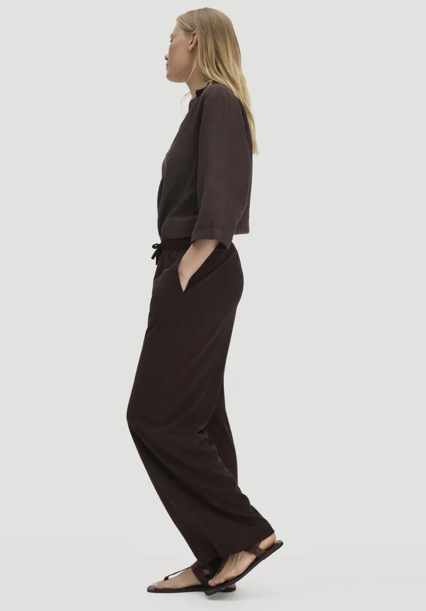hessnatur Jersey Hose Wide Leg Relaxed aus Leinen und Bio-Baumwolle von|Damen Hosen & Shorts
