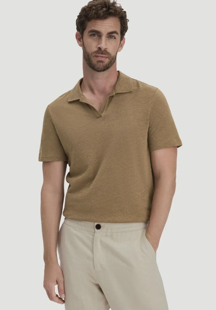 hessnatur Jersey Polo Relaxed aus Leinen und Bio-Baumwolle von|Herren T-Shirts