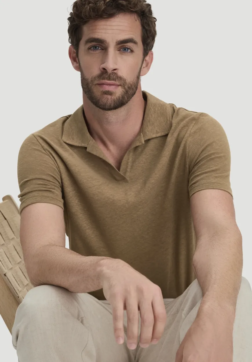 hessnatur Jersey Polo Relaxed aus Leinen und Bio-Baumwolle von|Herren T-Shirts