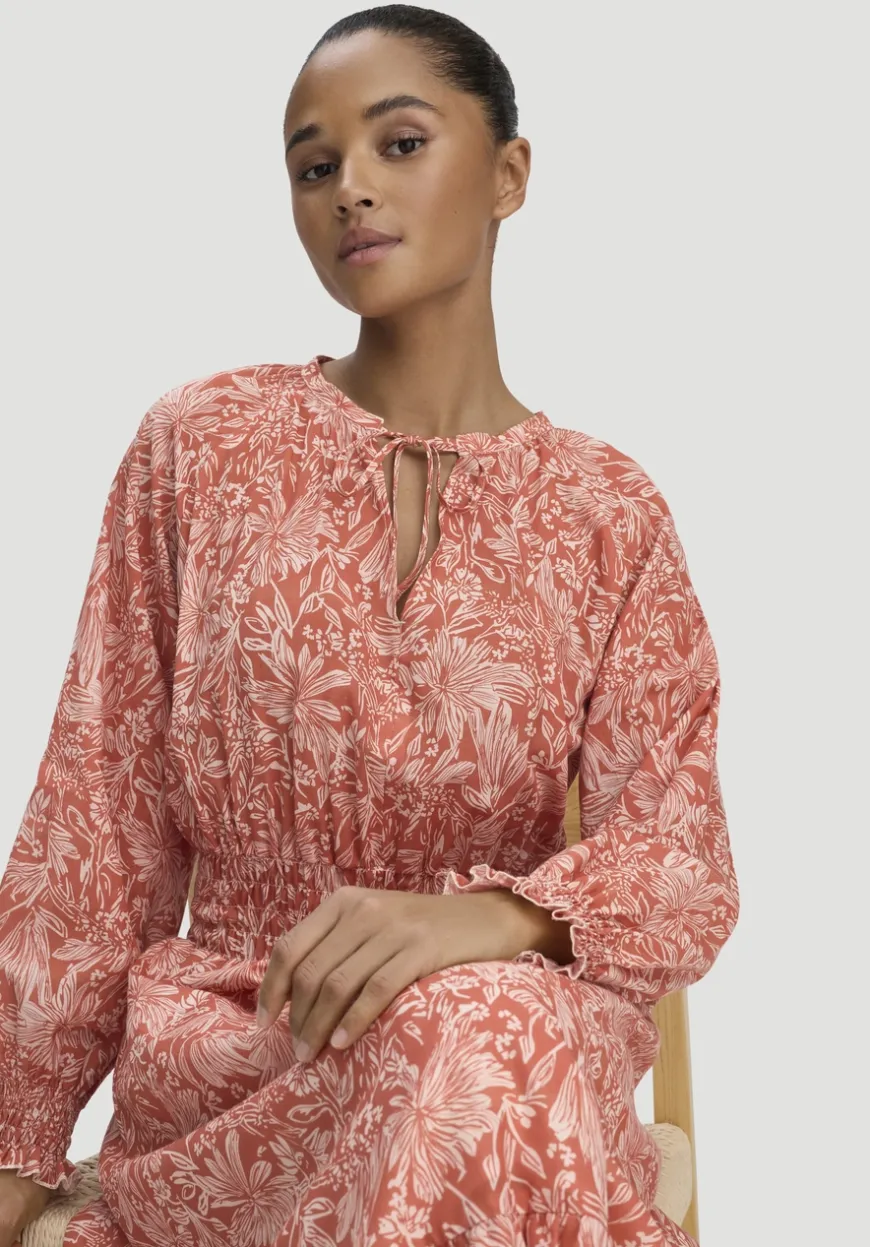 hessnatur Kleid mit Taillierung Maxi aus reiner Bio-Baumwolle von|Damen Kleider & Röcke
