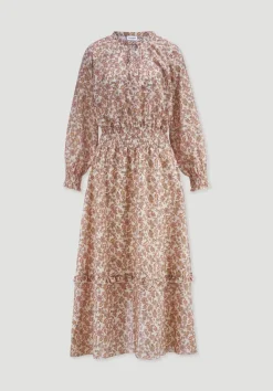 hessnatur Kleid mit Taillierung Maxi aus reiner Bio-Baumwolle von|Damen Kleider & Röcke