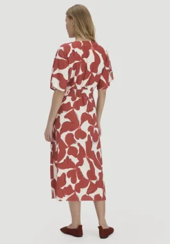 hessnatur Kleid mit Taillierung Midi aus reinem Leinen von|Damen Kleider & Röcke