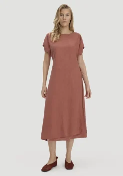 hessnatur Kleid mit Wickeloptik Midi aus reinem Leinen von|Damen Kleider & Röcke