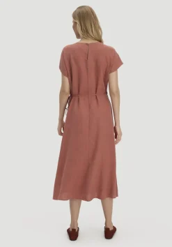 hessnatur Kleid mit Wickeloptik Midi aus reinem Leinen von|Damen Kleider & Röcke