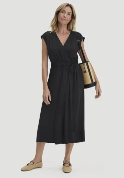 hessnatur Kleid mit Wickeloptik Midi aus LENZING™ ECOVERO™ von|Damen Kleider & Röcke