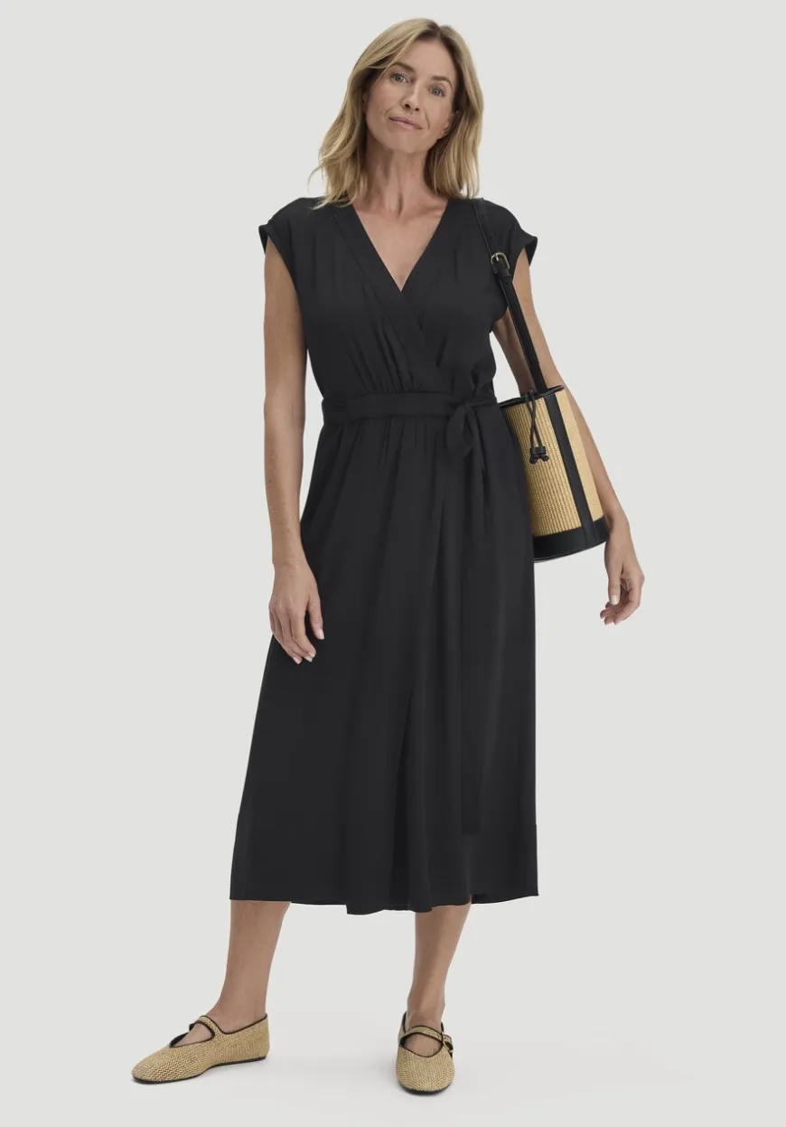 hessnatur Kleid mit Wickeloptik Midi aus LENZING™ ECOVERO™ von|Damen Kleider & Röcke