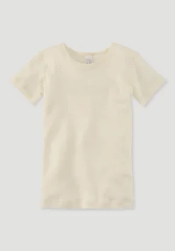 hessnatur Kurzarmshirt aus Bio-Baumwolle mit Bio-Merinowolle und Seide von| Unterwäsche|Kids Unterwäsche