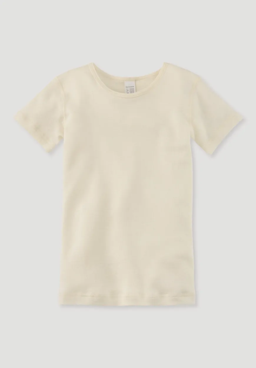 hessnatur Kurzarmshirt aus Bio-Baumwolle mit Bio-Merinowolle und Seide von| Unterwäsche|Kids Unterwäsche