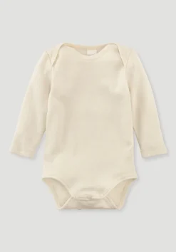 hessnatur Langarm Body aus Bio-Baumwolle mit Bio-Merinowolle und Seide von| Bodys|Baby-Bodys