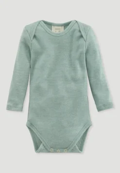 hessnatur Langarm Body aus Bio-Baumwolle mit Bio-Merinowolle und Seide von| Bodys|Baby-Bodys