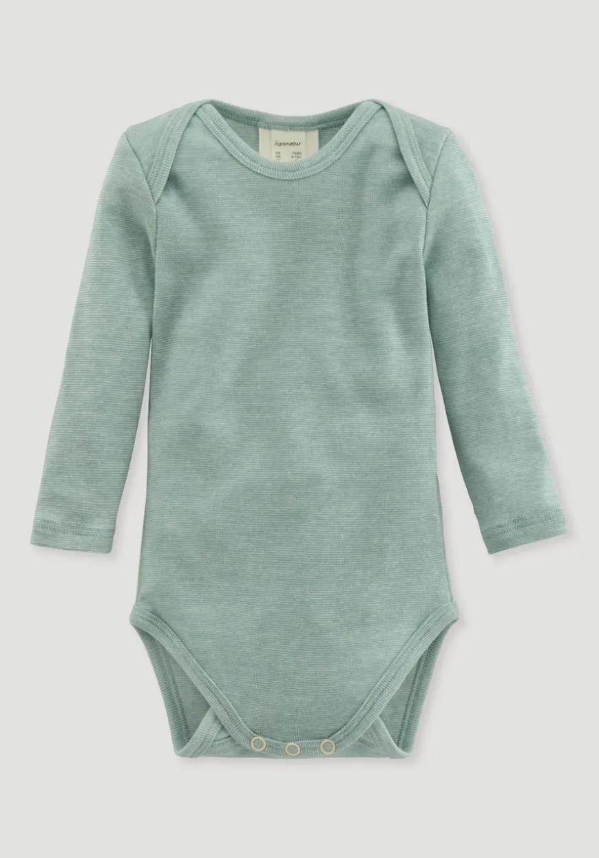 hessnatur Langarm Body aus Bio-Baumwolle mit Bio-Merinowolle und Seide von| Bodys|Baby-Bodys