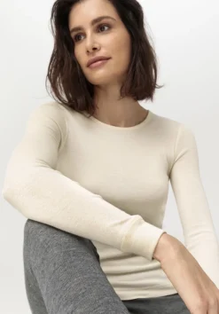 hessnatur Langarmshirt SILK & WARM TOUCH mit Bio-Merinowolle und Seide von|Damen Unterhemden|Unterhemden