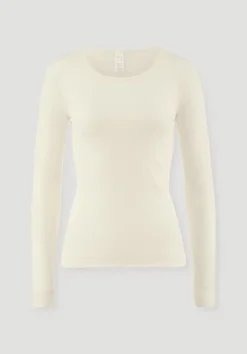 hessnatur Langarmshirt SILK & WARM TOUCH mit Bio-Merinowolle und Seide von|Damen Unterhemden|Unterhemden