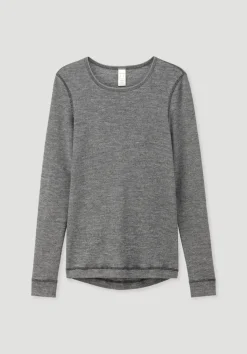 hessnatur Langarmshirt SILK & WARM TOUCH mit Bio-Merinowolle und Seide von|Damen Unterhemden|Unterhemden
