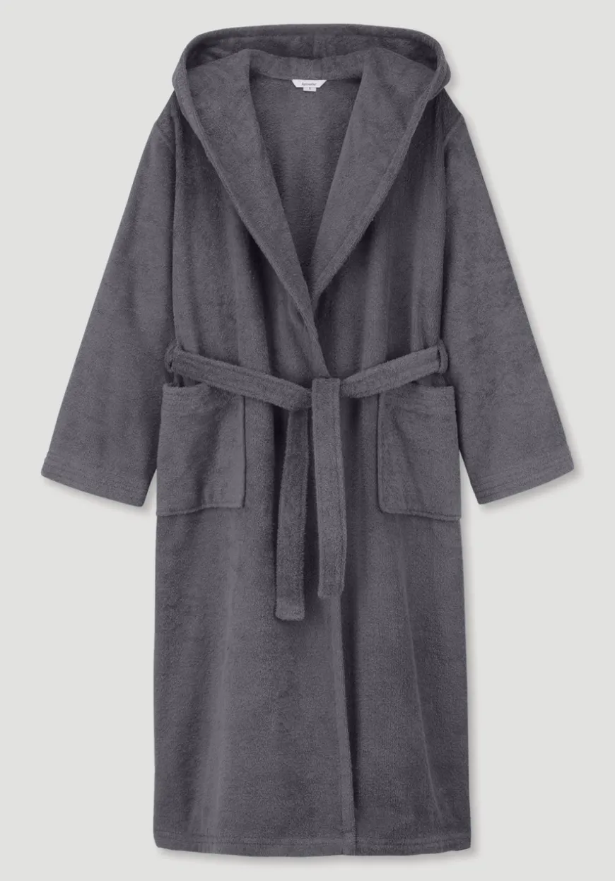 hessnatur Langer Bademantel Relaxed aus reiner Bio-Baumwolle von|Damen Bademäntel|Bademäntel