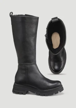 hessnatur Langschaft-Stiefel aus chromfrei gegerbtem Leder von|Damen Schuhe