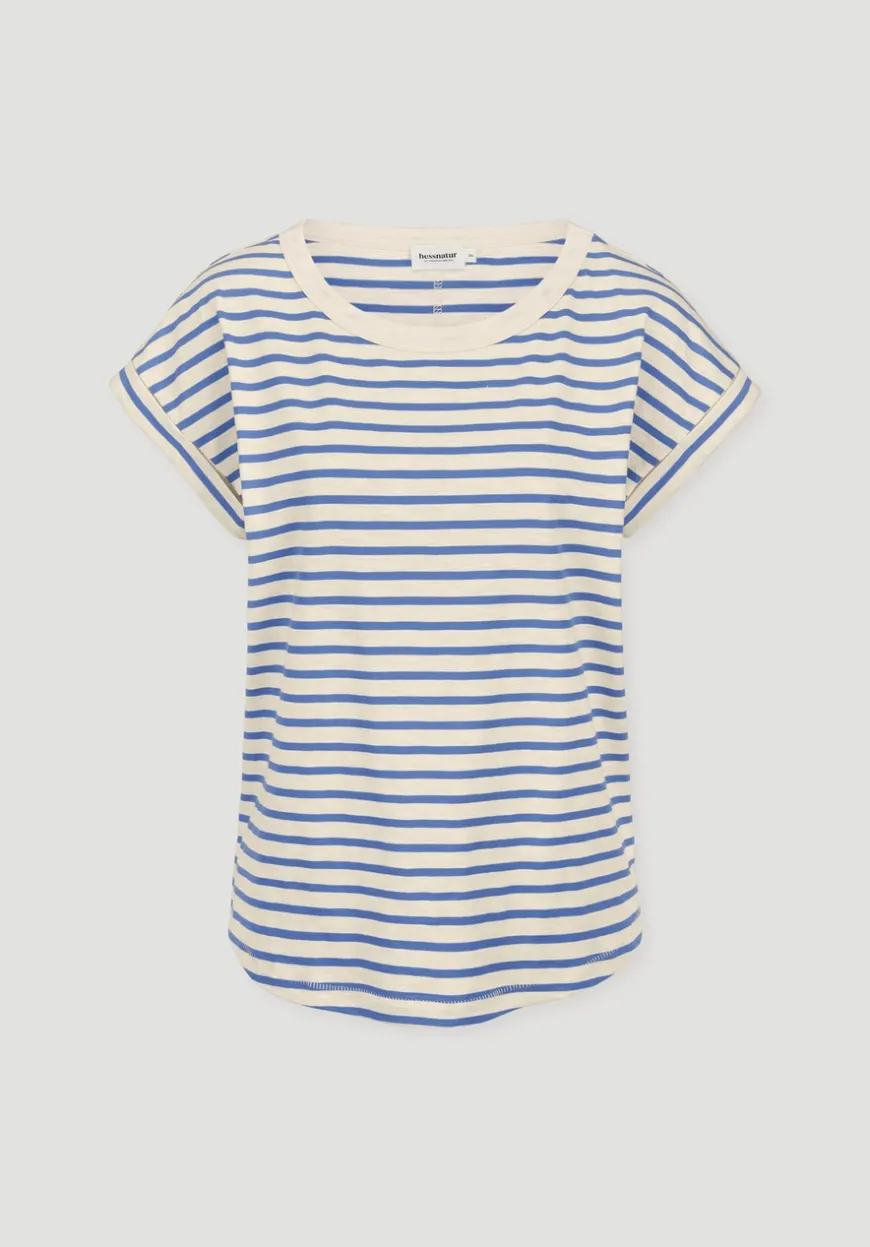 hessnatur Light Slub Streifen T-Shirt Relaxed aus reiner Bio-Baumwolle von|Damen Shirts & Tops