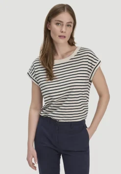 hessnatur Light Slub Streifen T-Shirt Relaxed aus reiner Bio-Baumwolle von|Damen Shirts & Tops