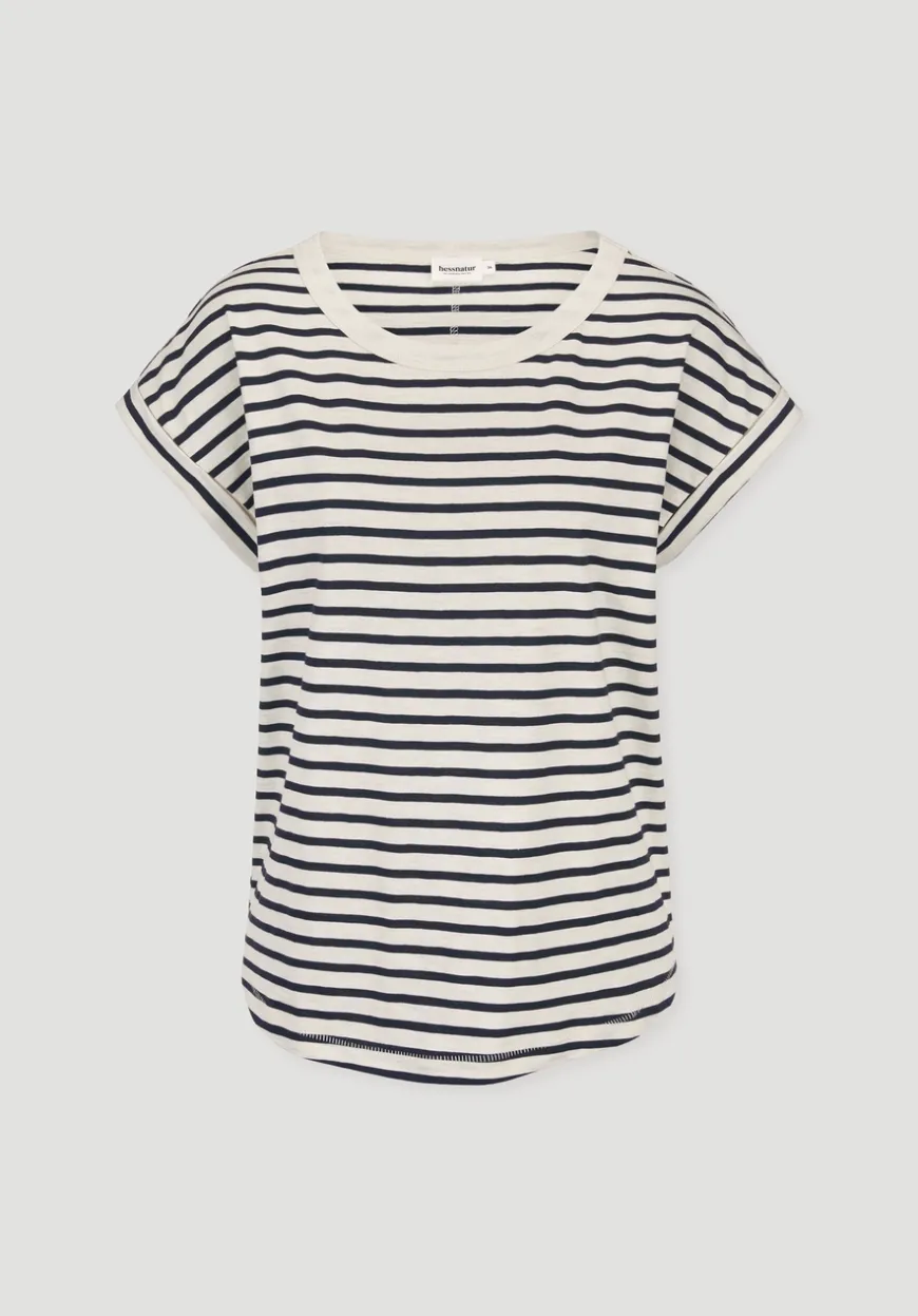 hessnatur Light Slub Streifen T-Shirt Relaxed aus reiner Bio-Baumwolle von|Damen Shirts & Tops