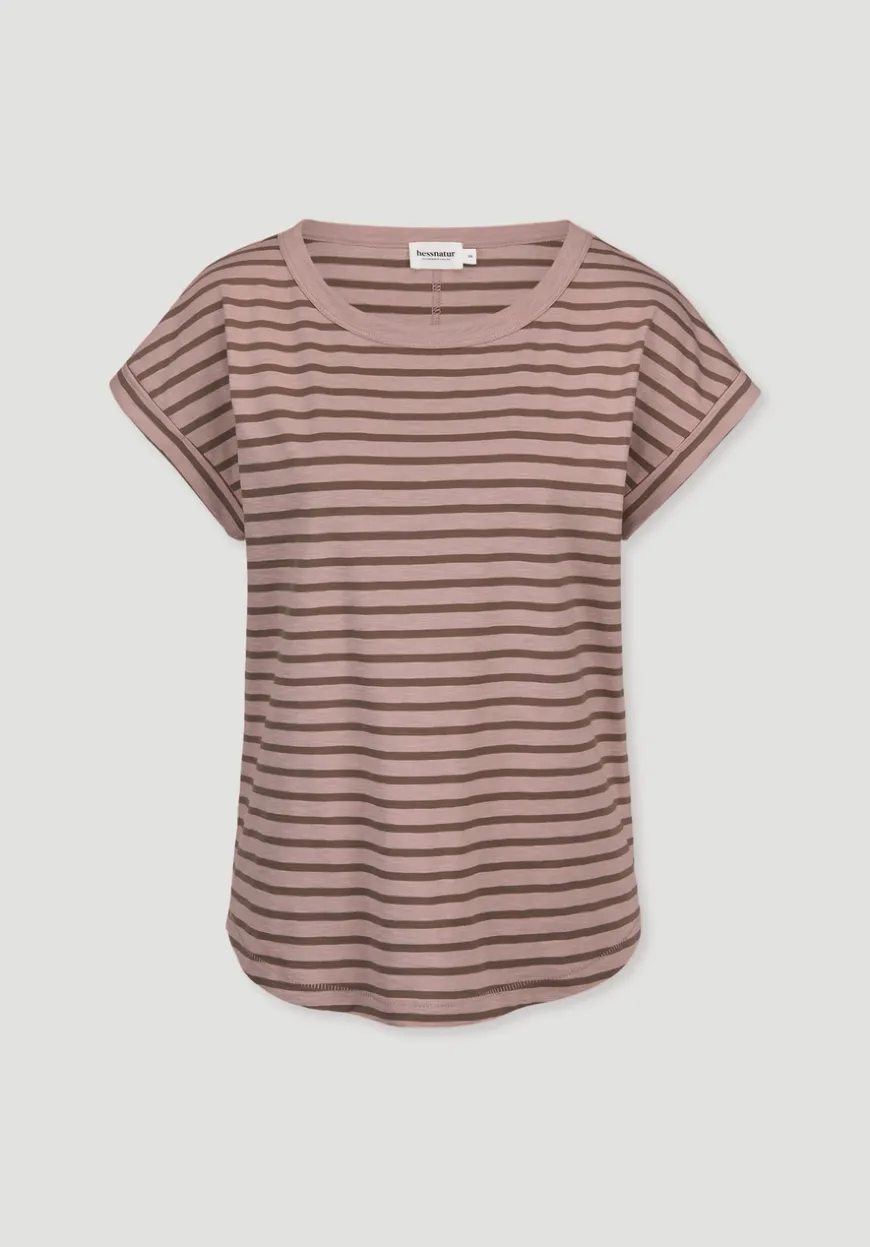 hessnatur Light Slub Streifen T-Shirt Relaxed aus reiner Bio-Baumwolle von|Damen Shirts & Tops