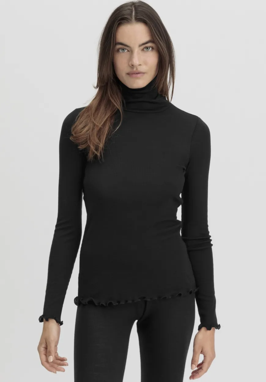 hessnatur Longsleeve mit Rollkragen WARM TOUCH aus Bio-Merinowolle und TENCEL™ Lyocell von|Damen Unterhemden|Unterhemden