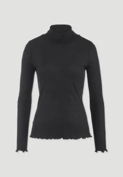 hessnatur Longsleeve mit Rollkragen WARM TOUCH aus Bio-Merinowolle und TENCEL™ Lyocell von|Damen Unterhemden|Unterhemden