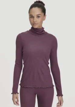 hessnatur Longsleeve mit Rollkragen WARM TOUCH aus Bio-Merinowolle und TENCEL™ Lyocell von|Damen Unterhemden|Unterhemden
