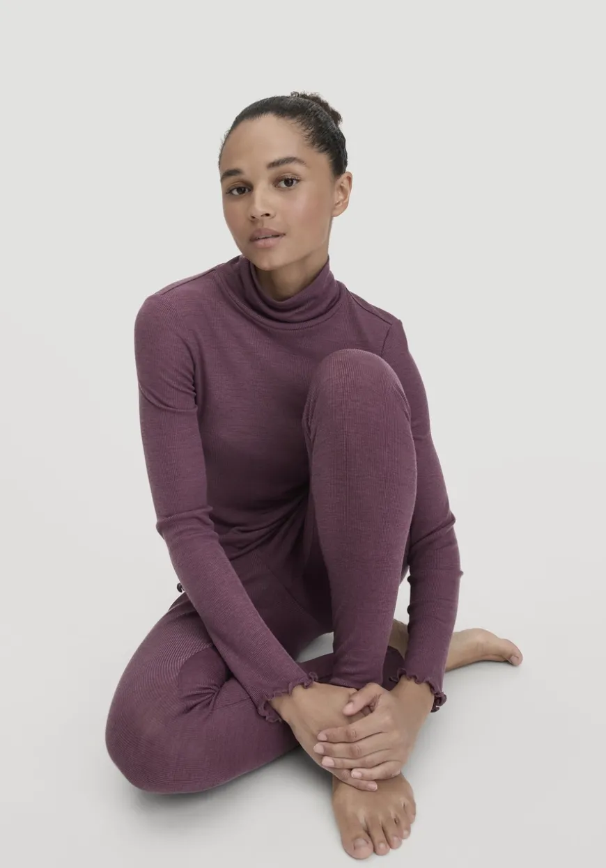 hessnatur Longsleeve mit Rollkragen WARM TOUCH aus Bio-Merinowolle und TENCEL™ Lyocell von|Damen Unterhemden|Unterhemden